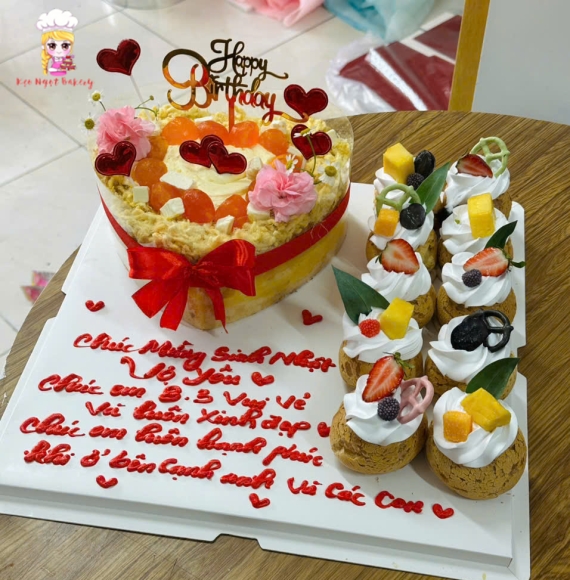 Bánh bông lan trứng muối tặng vợ yêu