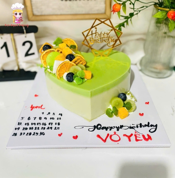 Bánh kem rau cau tặng vợ yêu sinh nhật