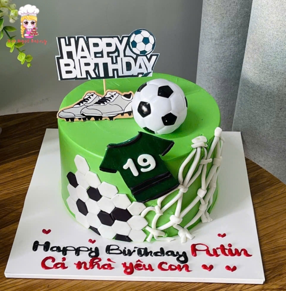 Bánh kem mê bóng đá dành cho bé trai