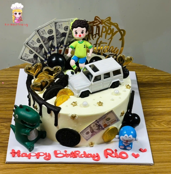 Bánh kem xe ô tô ,khủng lông cho bé trai