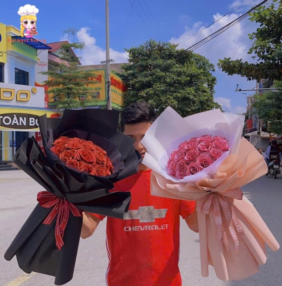 Combo hoa sáp hồng và đỏ