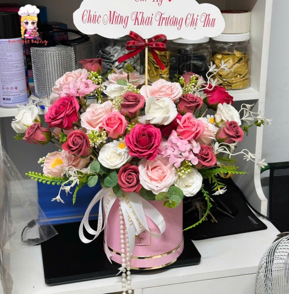 Giỏ hoa sáp đi khai trương