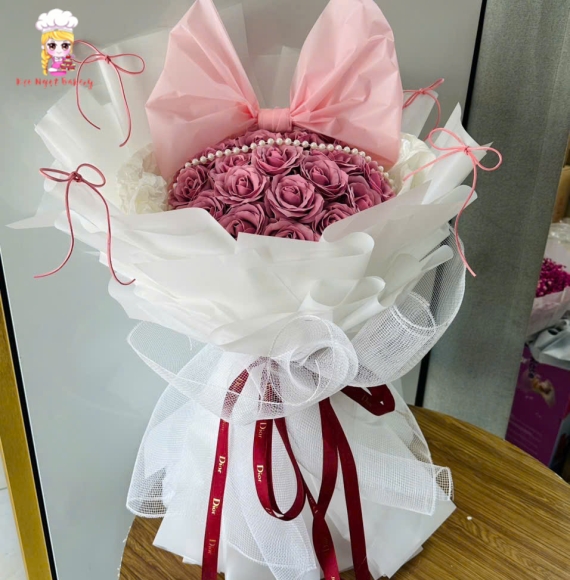 Bó hoa chiếc nơ siêu xinh