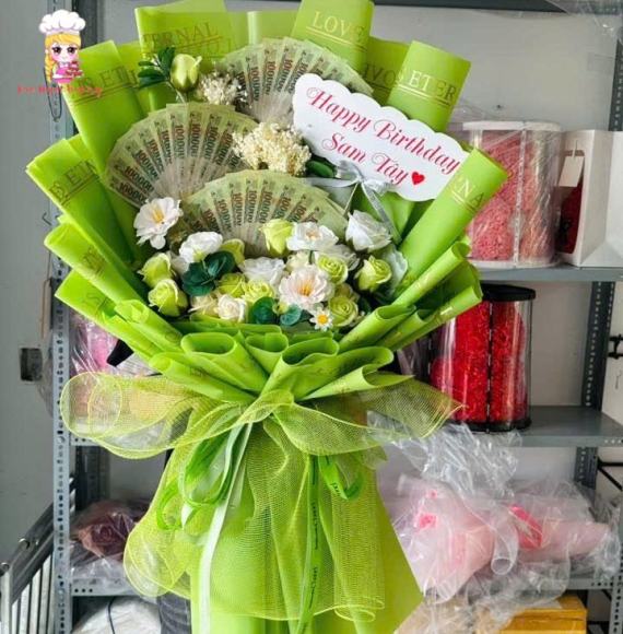 Bó hoa tiền tờ 100k