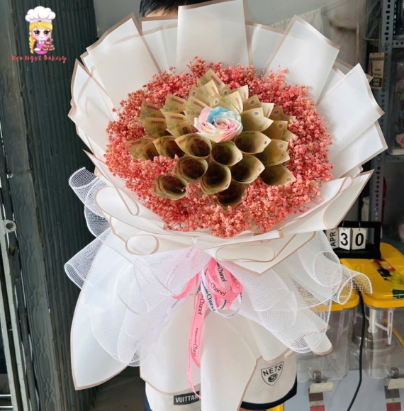 Bó hoa tiền tờ 10k