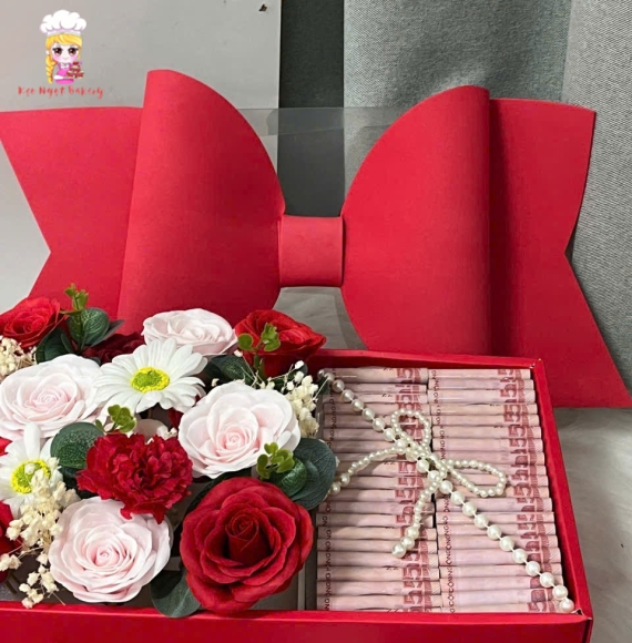 Hộp hoa tiền 50k 