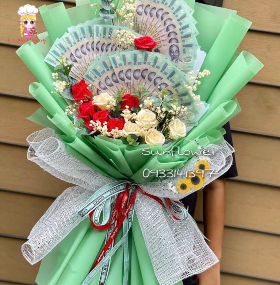 Bó hoa tiền ở quận 7