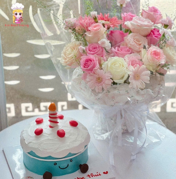 Bó hoa hồng tone hàn quốc