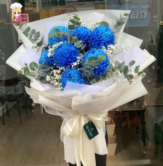 Bó hoa mẫu đơn tone xanh