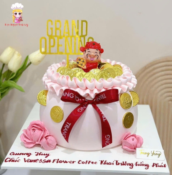 Bánh kem hủ vàng mừng khai trương quận 9