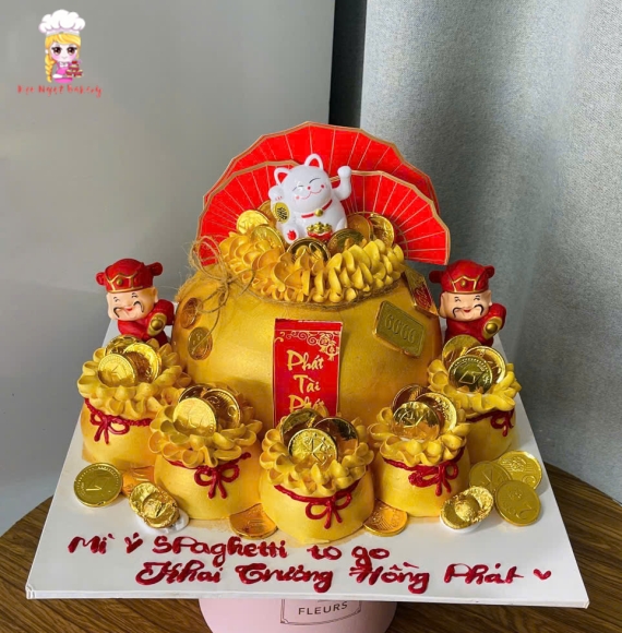 Bánh kem hủ vàng mừng khai trương quận tân phú