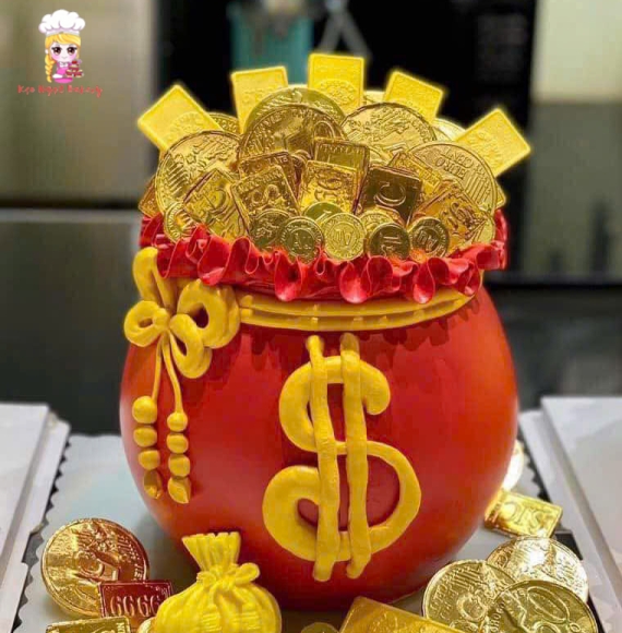 Bánh kem hủ vàng mừng khai trương thủ đức