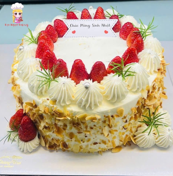 Bánh kem bắp kèm dâu tây