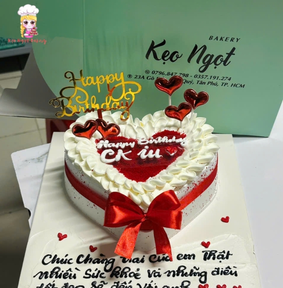 Bánh kem trái tim dành cho anh nhà