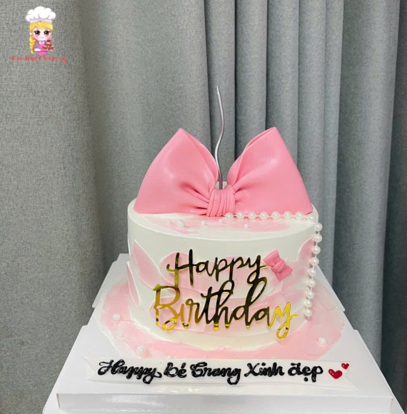 Bánh Nơ Fondant Luxury tone hồng