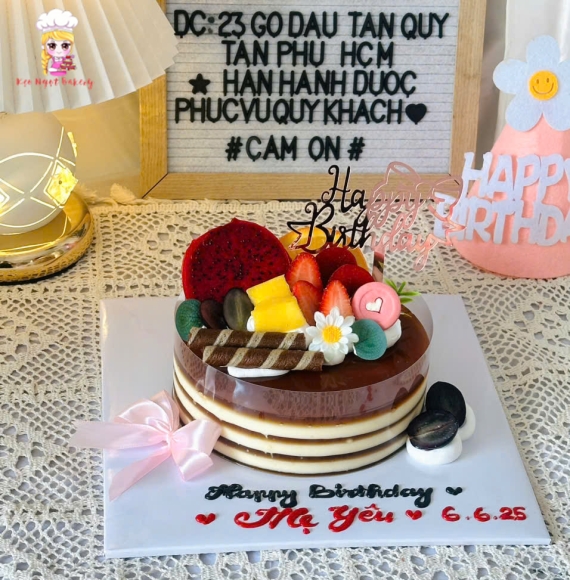 Bánh kem rau cau làm tiệc sinh nhật