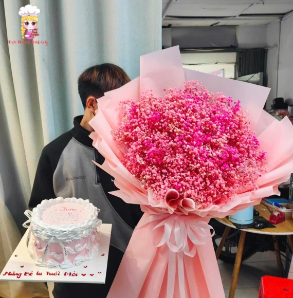 Combo bánh sinh nhật và hoa bi