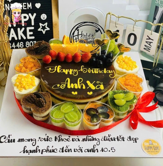 Bánh kem rau cau kèm sét ăn vặt