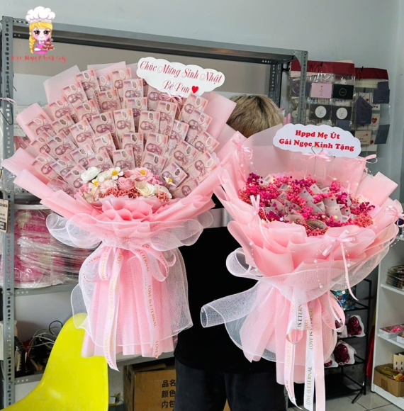 Combo Hoa Tiền Tone Hồng