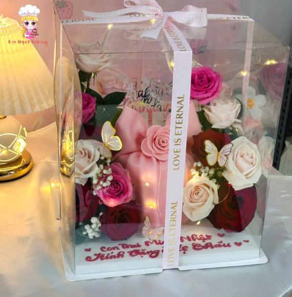 Hộp Bánh Nơ Fondant Luxury  Tone Hồng hot năm 2025