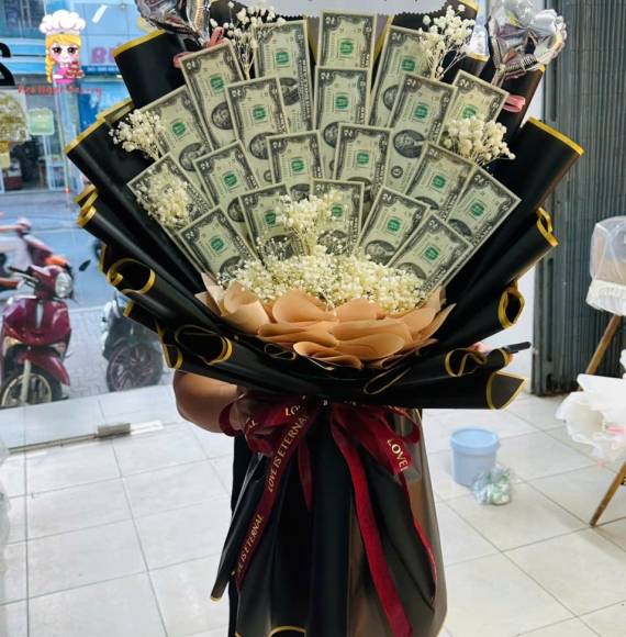 Mẫu Bó hoa tiền đô hot 2025 tại gò vấp