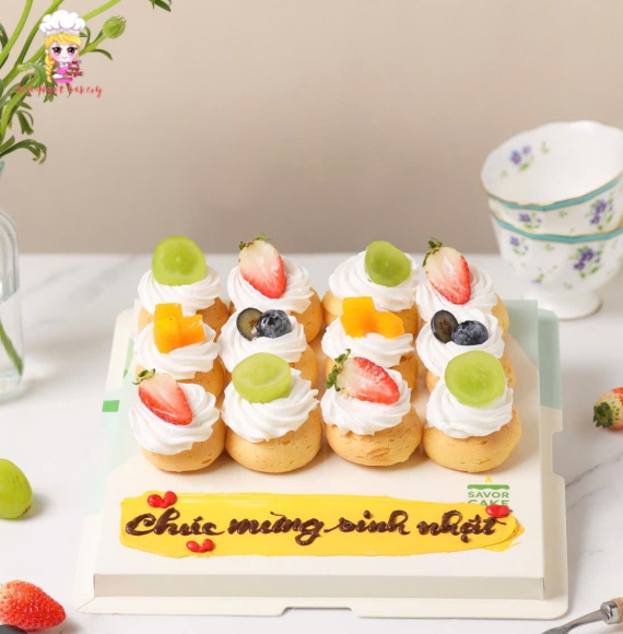 Bánh su kem Singapore sinh nhật chúc mừng sếp