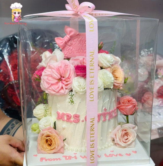 Hộp Bánh Nơ Fondant Luxury  Tone Hồng hot năm 2025