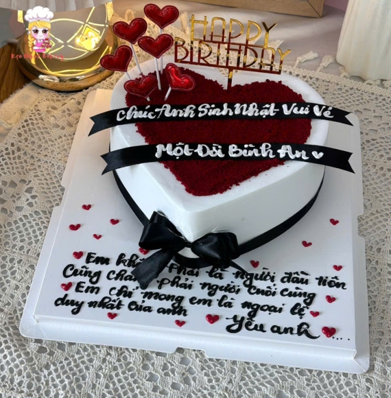 Bánh kem trái tim dành tặng anh yêu