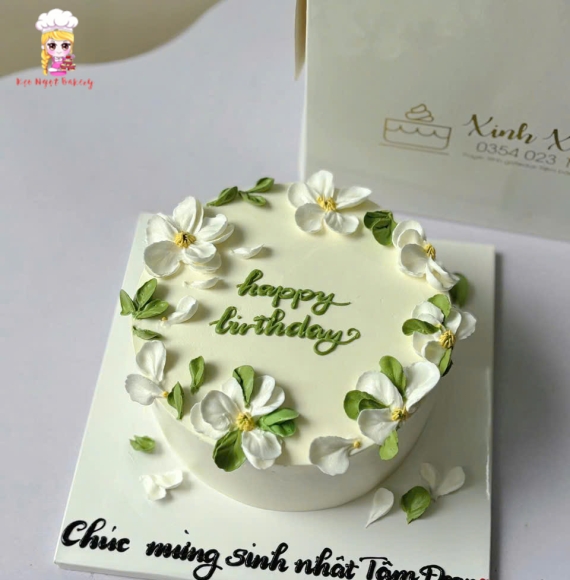 Bánh kem tone xanh nhẹ nhàng dành tặng em