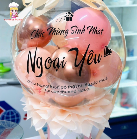 Bóng bay rút tiền tone hồng  hot 2025 tặng bà ngoại