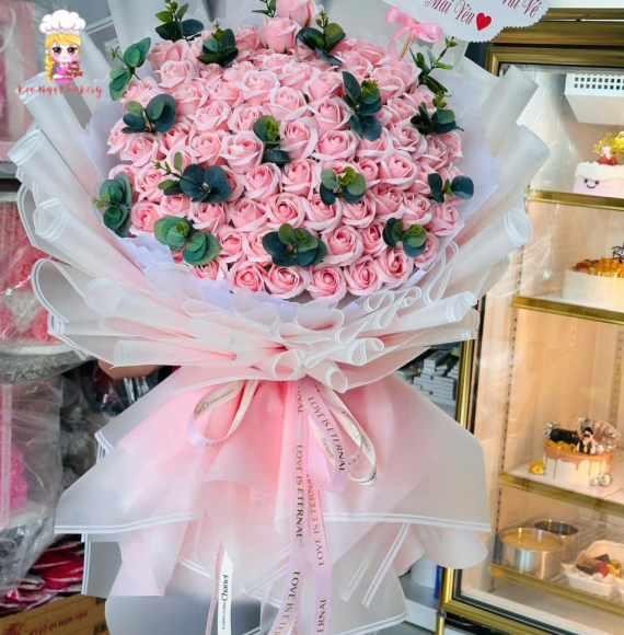 Hoa sáp tone hồng khổng lồ