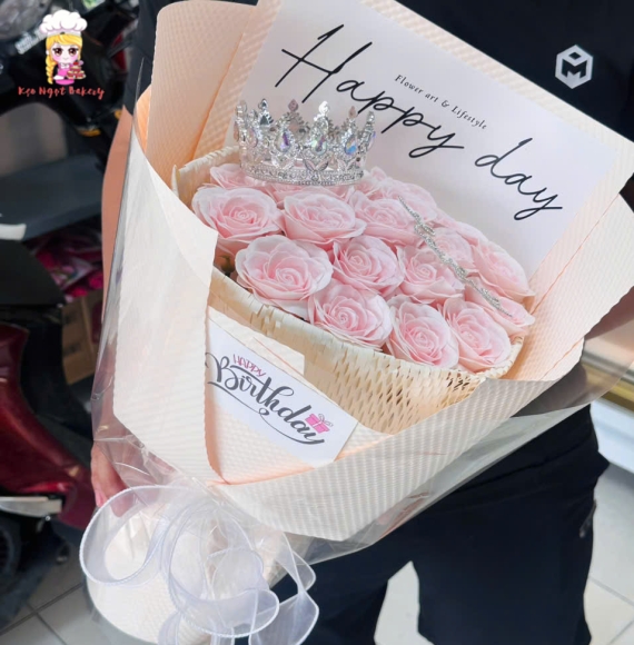 Hoa sáp tone hồng mẫu mới nhà Kẹo Ngọt