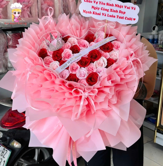 Hoa sáp trái tim tặng vợ