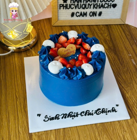 Bánh sinh nhật tone xanh