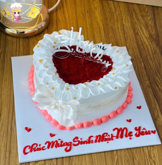 Bánh kem trái tim chúc mừng mẹ yêu