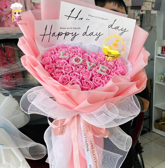 Mẫu mới Bó hoa sáp tặng ngày lễ giao nhanh ở quận 1