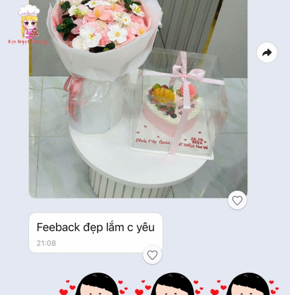 Combo bánh hoa và feedback-Bánh kem ngon tại tân phú