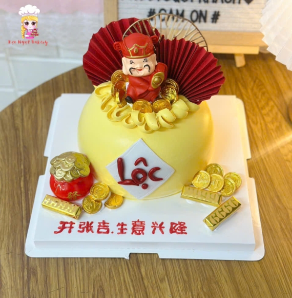 Bánh kem khai trương chữ Lộc