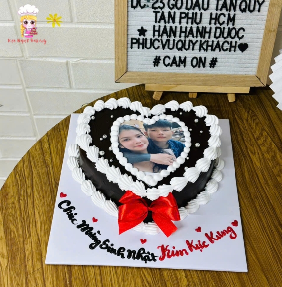 Bánh kem tặng anh yêu hình trái tim