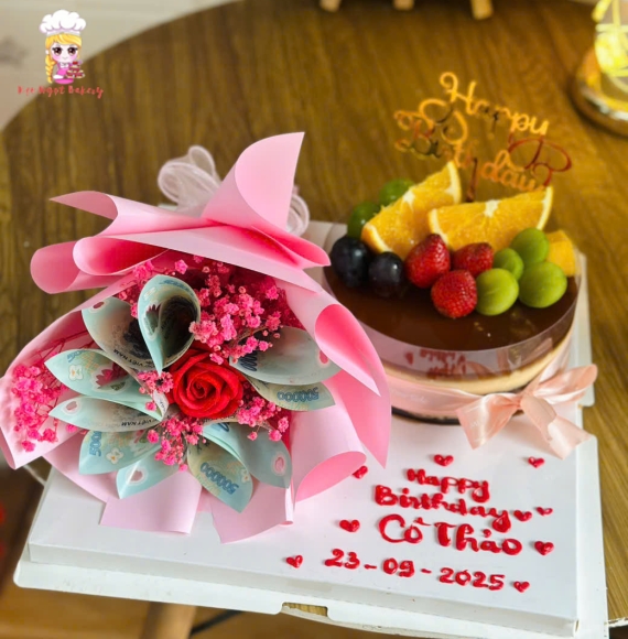 Bánh rau câu chúc mừng sinh nhật cô giáo