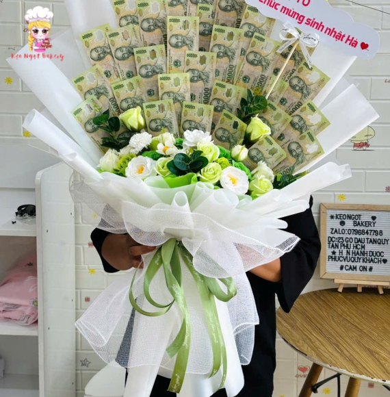 Hoa tiền tờ 100k siêu xinh 