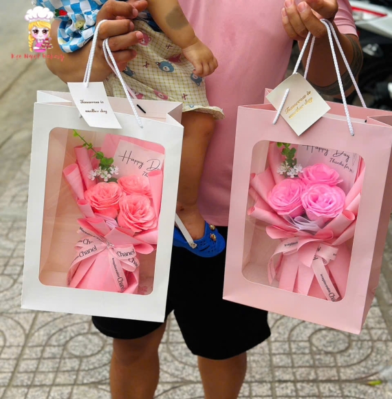 Hoa sáp tone hồng tặng vợ 20/10,,8/3 tặng bạn