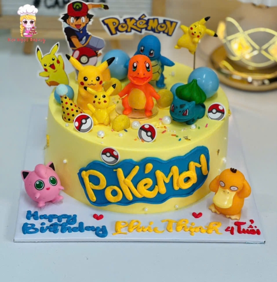 Mẫu bánh kem dành cho bé trai-pokemon