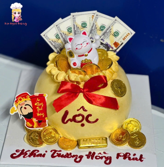 Bánh kem khai trương chữ lộc