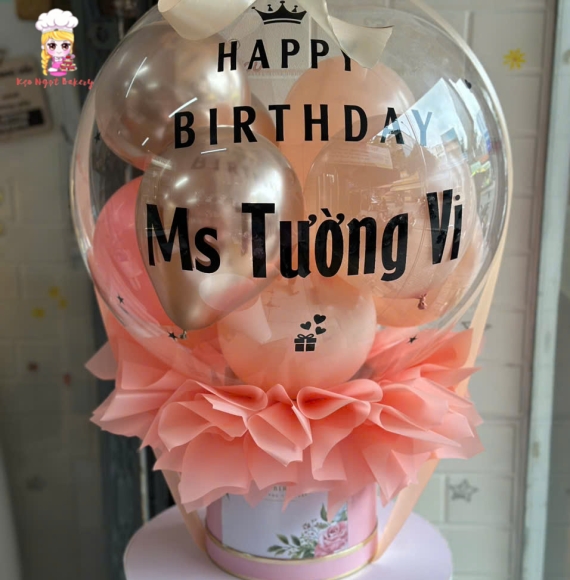 Bóng bay rút tiền tone hồng cam tặng bạn thân