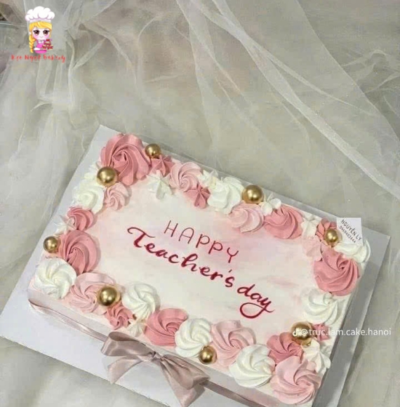 Bánh kem dành tặng thầy cô 20/11 -mẫu bánh kem hình vuông