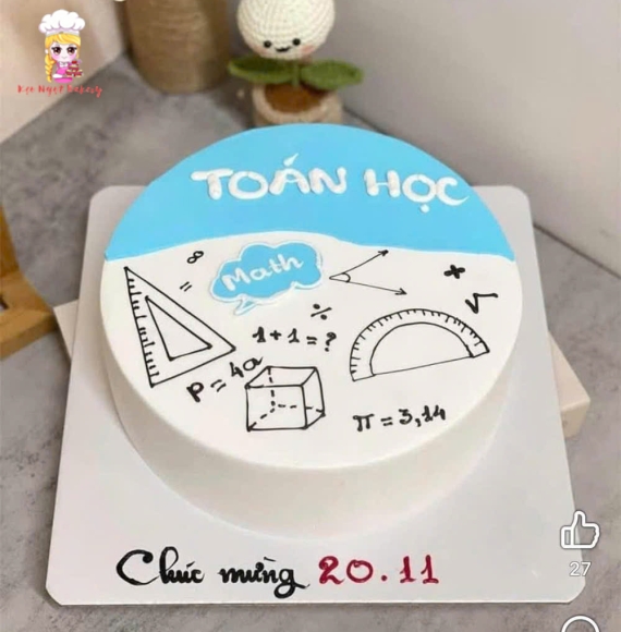 Bánh kem dành tặng thầy cô 20/11 dạy toán