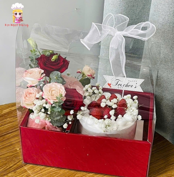 Sét hoa và bánh tone tặng thầy cô 20/11