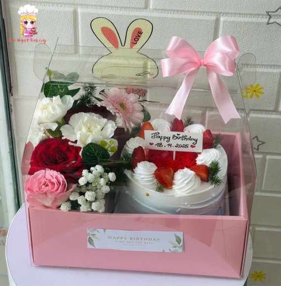 Sét hoa và bánh tone tặng thầy cô 20/11-kẹo ngọt bakery