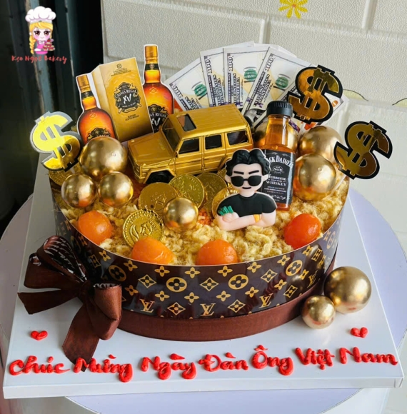 Bánh bông lan trứng muối tặng Mừng ngày quốc tế đàn ông 19/11